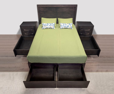 Catalina Wood Headboard Storage Bed