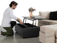 Smoked Hickory | Transformer Coffee Table panel storage