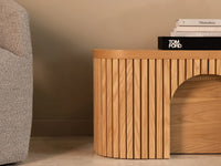 Scandinavian Oak | Transformer Round Bench close up