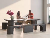 Smoked Hickory | Transformer Round Bench with table