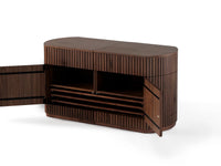 Royal Walnut | Transformer Round Sideboard panel stored