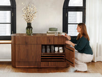 Royal Walnut | Transformer Round Sideboard storage