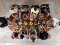 Royal Walnut | Transformer Round Table family breakfast