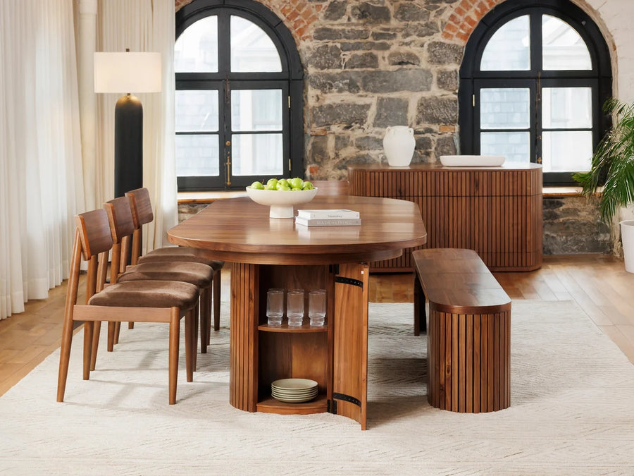 Royal Walnut | Transformer Round Table full set