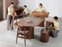 Royal Walnut | Transformer Round Table mid transform