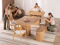 Scandinavian Oak | Transformer Round Table mid-transform