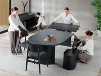Smoked Hickory | Transformer Round Table mid-transform