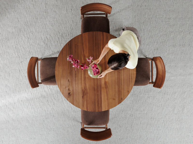 Royal Walnut | Transformer Round Table round