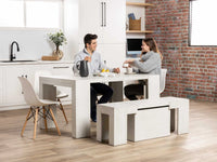 Canadian Birch | Transformer table Canadian Birch with couple sitting having food