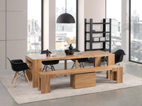 Scandinavian Oak | Transformer Table Scandinavian Oak set with chairs and bench