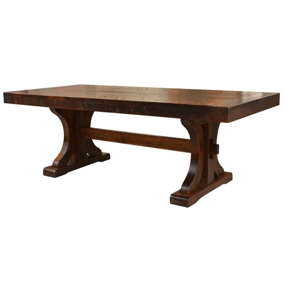 Rustic Carlisle Trestle Table Prestige Solid Wood Furniture Port Coquitlam Bc