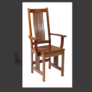 Mission arm dining chair