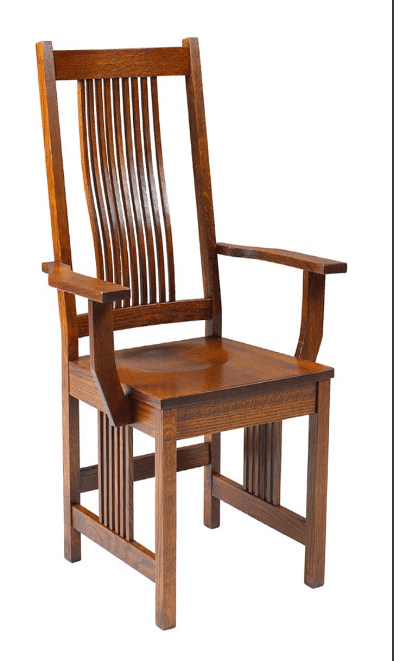 Mission arm dining chair